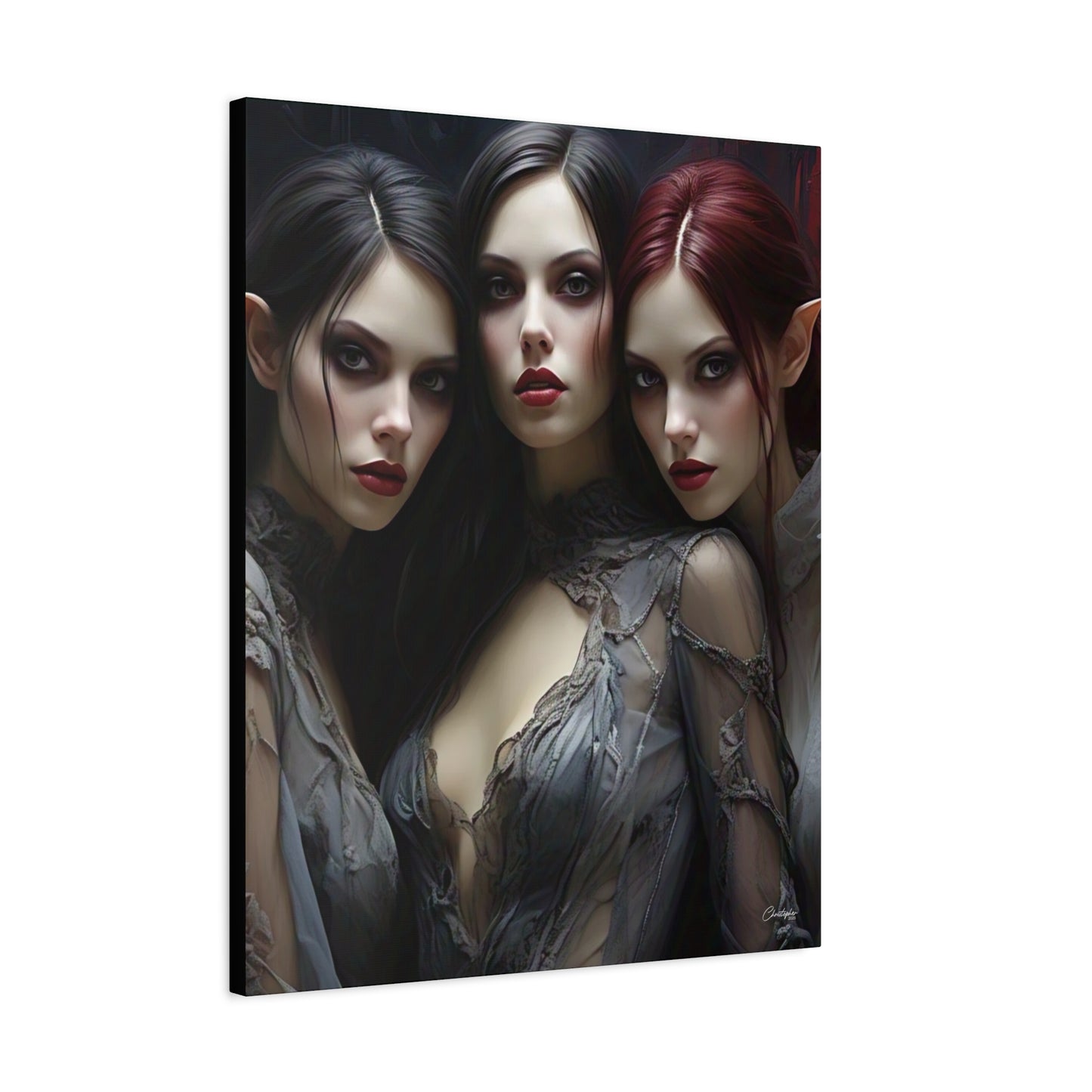 Gothic Wall Art Canvas, Fantasy Home Decor, Unique Gift for Halloween, Witchy Vibe Art, Dark Aesthetic Room Decor