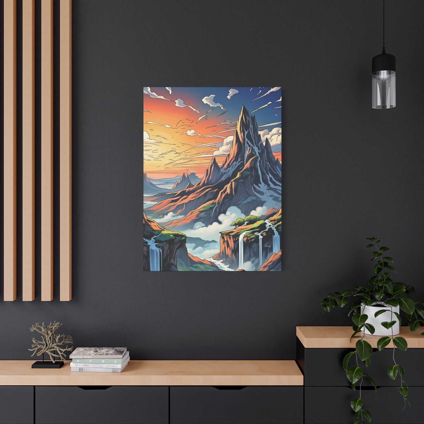 Stretched Canvas Art Print, Mountain Sunrise Landscape Decor, Wall Art for Home, Gift for Nature Lovers, Perfect for Living Room, [...]