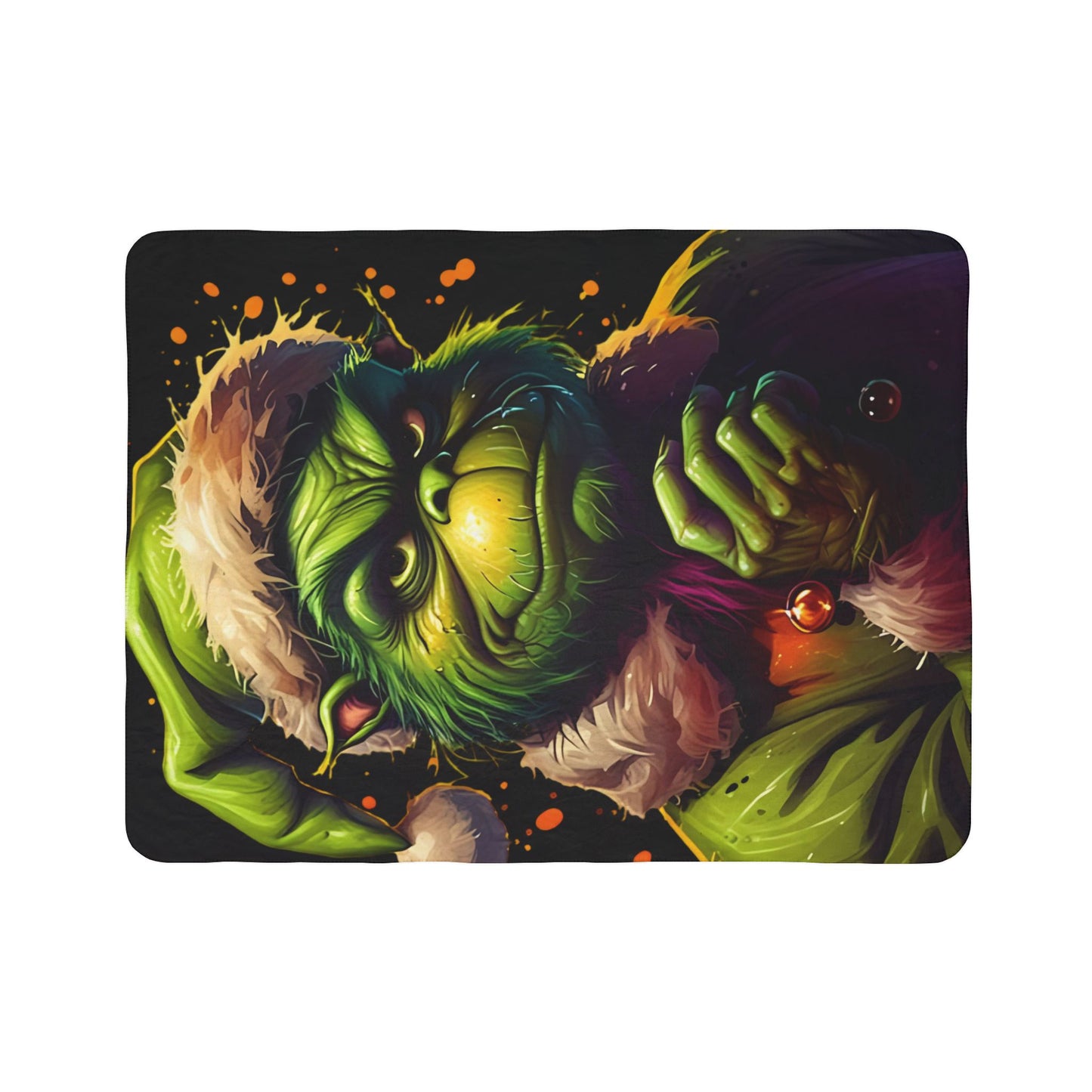 Grinch Christmas Sherpa Blanket — Cozy Holiday Fleece Throw