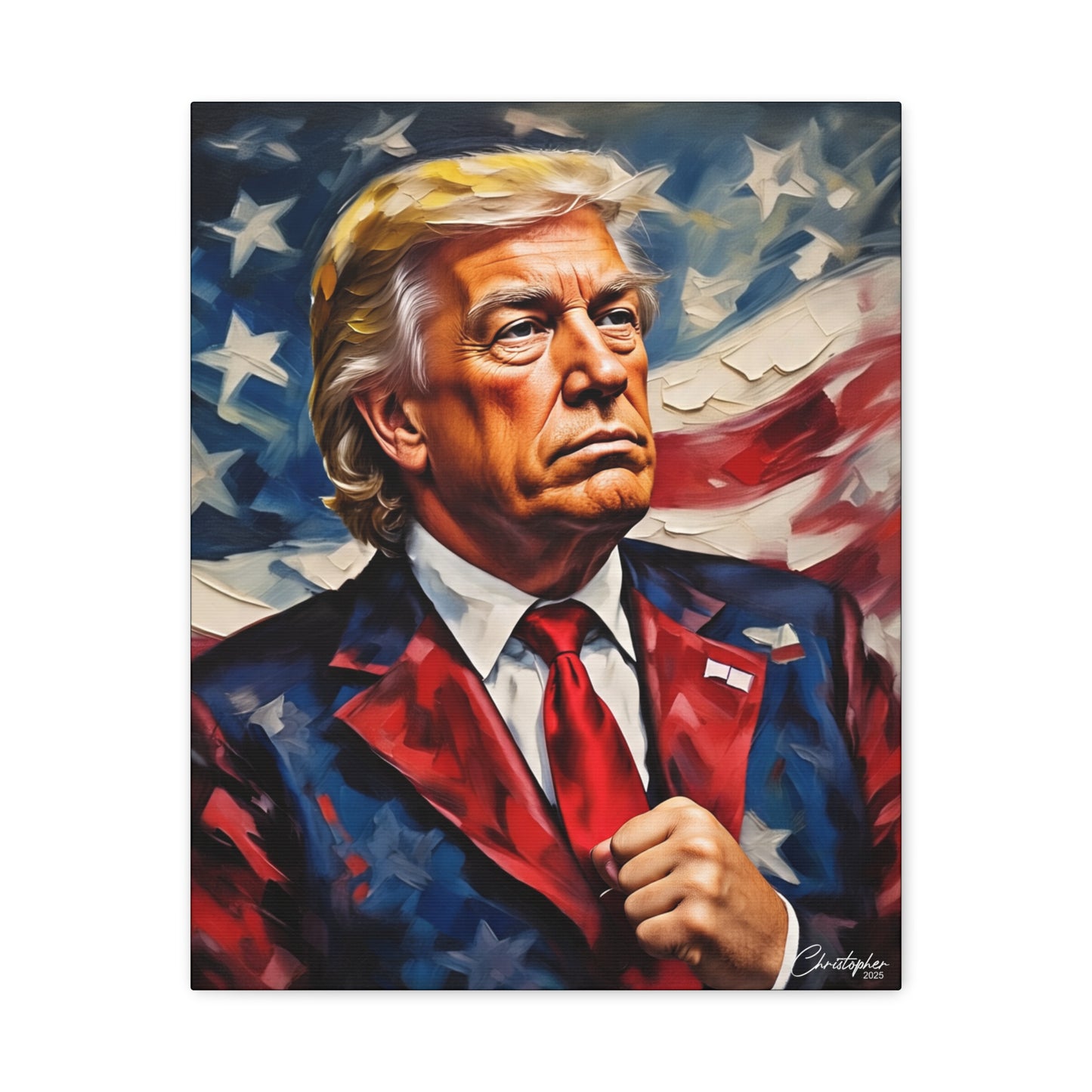 Patriotic Canvas Art, Stretched Wall Decor, Home Office, Gifts for Republicans, Political Enthusiasts, Americana Artwork