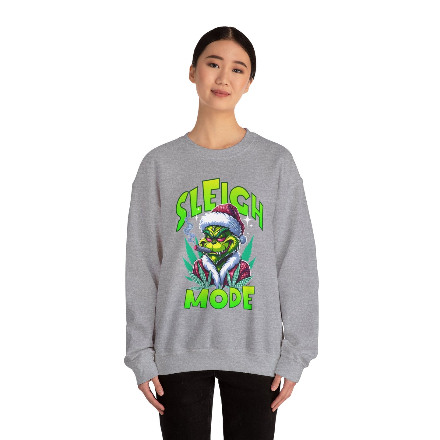 Sweatshirt — "Sleigh Mode" Grinch Holiday Crewneck