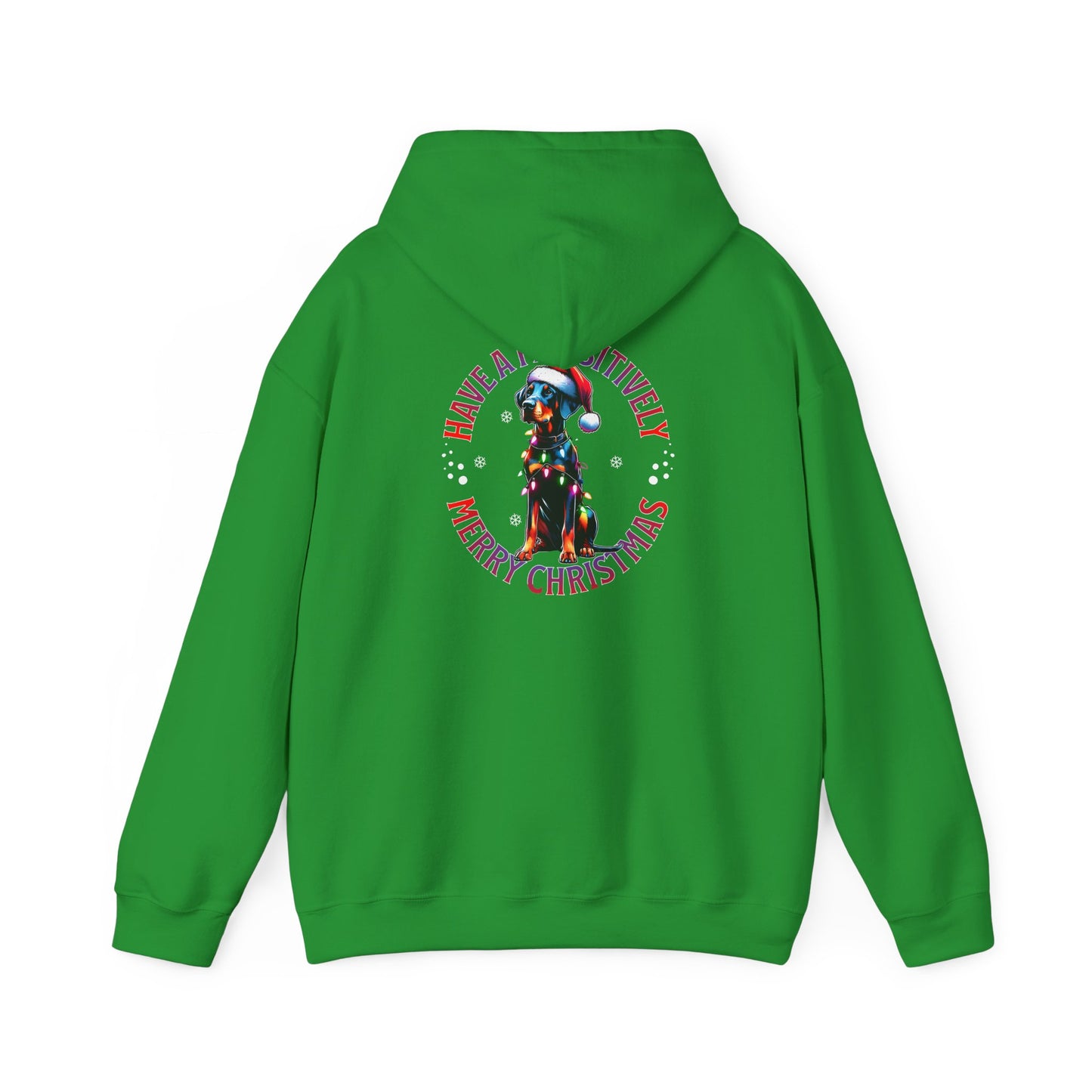Christmas Pack Dobie Hoodie — “Have a Pawsitively Merry Christmas” Festive Dog Sweatshirt
