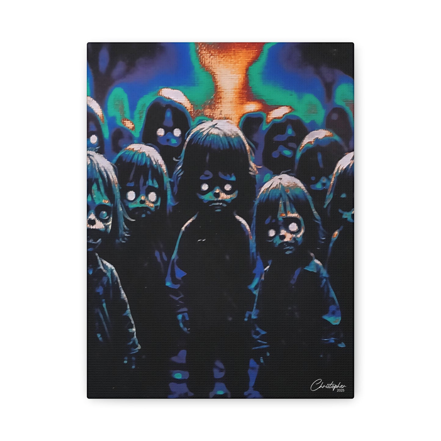 Original Laser Engraved Art, Full Wrapped Edges, Matte Canvas, Stretched, 1.25"