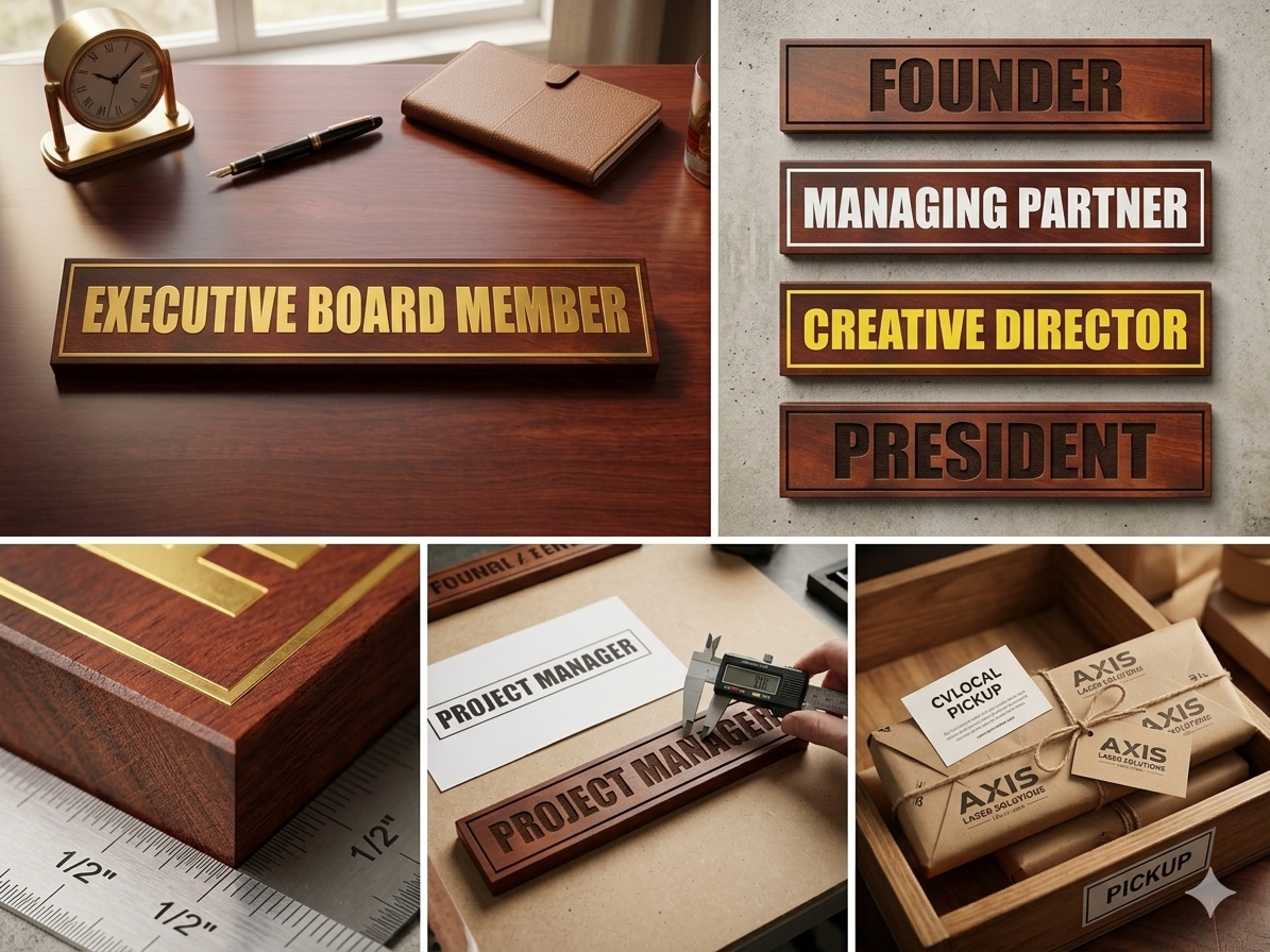 Artisan Mahogany Desk Nameplates