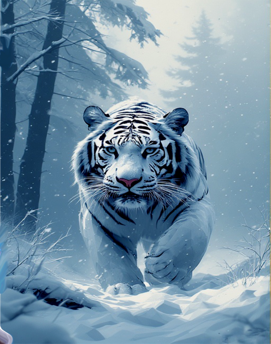 Laser Engraved Canvas Panel Tiger 5 8"x10"