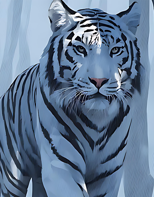 Laser Engraved Canvas Panel Tiger 6 8"x10"