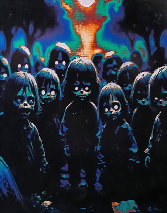 Laser Engraved Canvas Panel Zombie Children  8"x10"